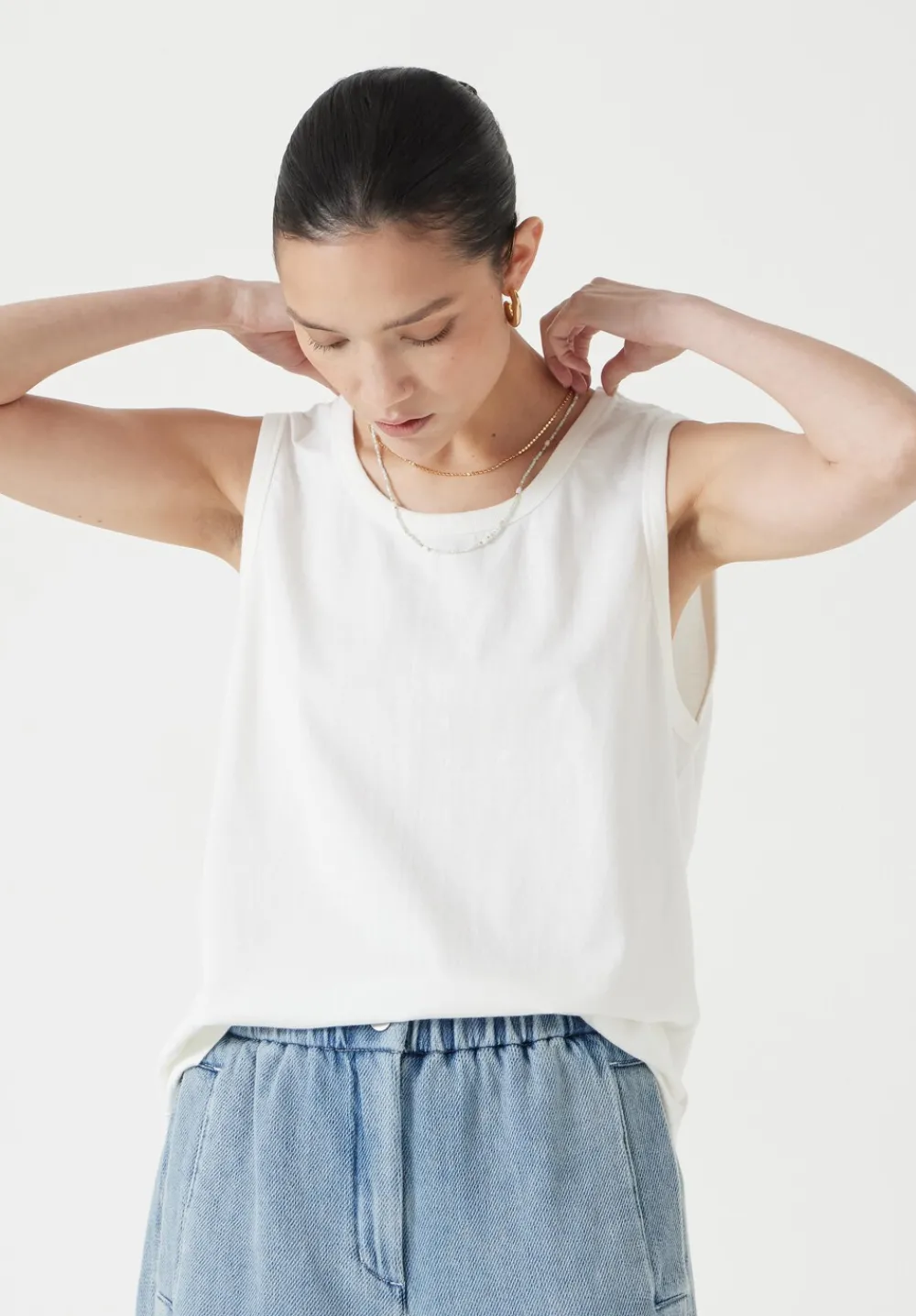 hush Tops & T-Shirts|Carla Relaxed Tank Top White