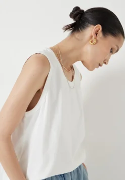 hush Tops & T-Shirts|Carla Relaxed Tank Top White