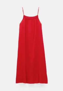 hush Dresses|Carmen Cotton Gauze Midi Dress Red