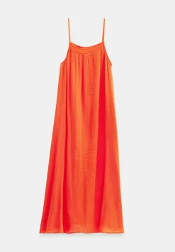 hush Dresses|Carmen Relaxed Cheesecloth Slip Dress Orange