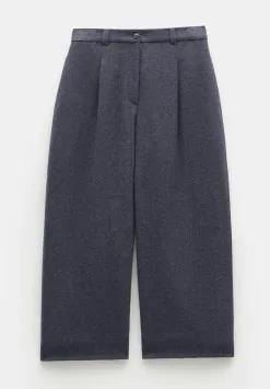 hush Trousers|Carys Tailored Cropped Trousers Charcoal Marl