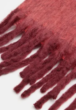 hush Scarves|Casey Colourblock Scarf Wine/Orange