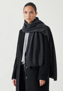 hush Scarves|Cashmere Scarf Charcoal Grey Marl