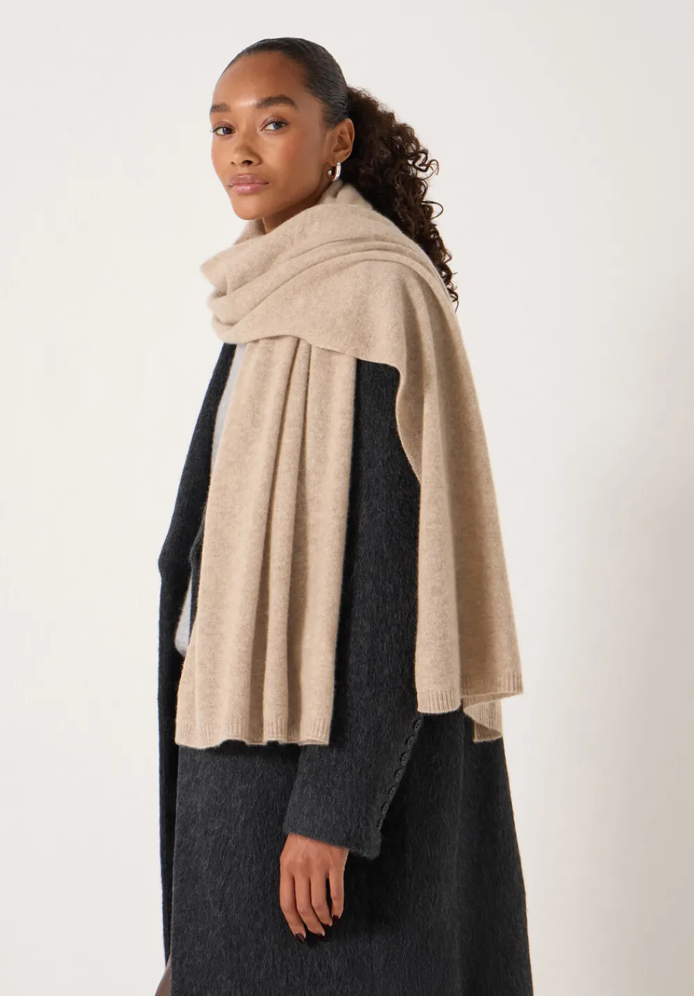 hush Scarves|Cashmere Scarf Oatmeal Beige