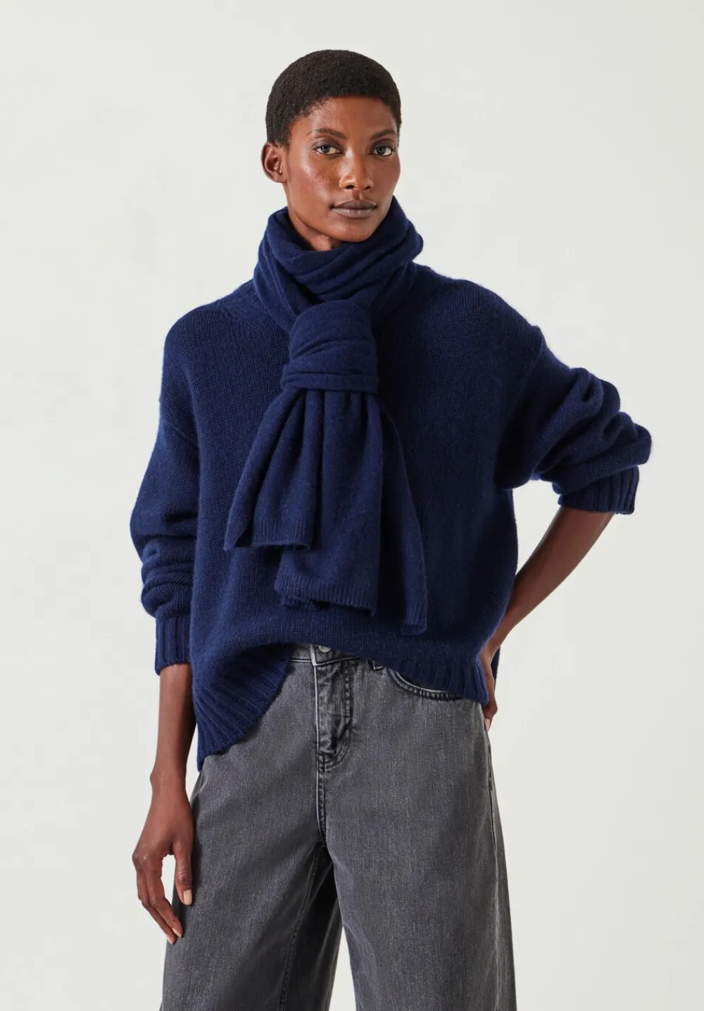 hush Scarves|Cashmere Scarf Midnight Navy