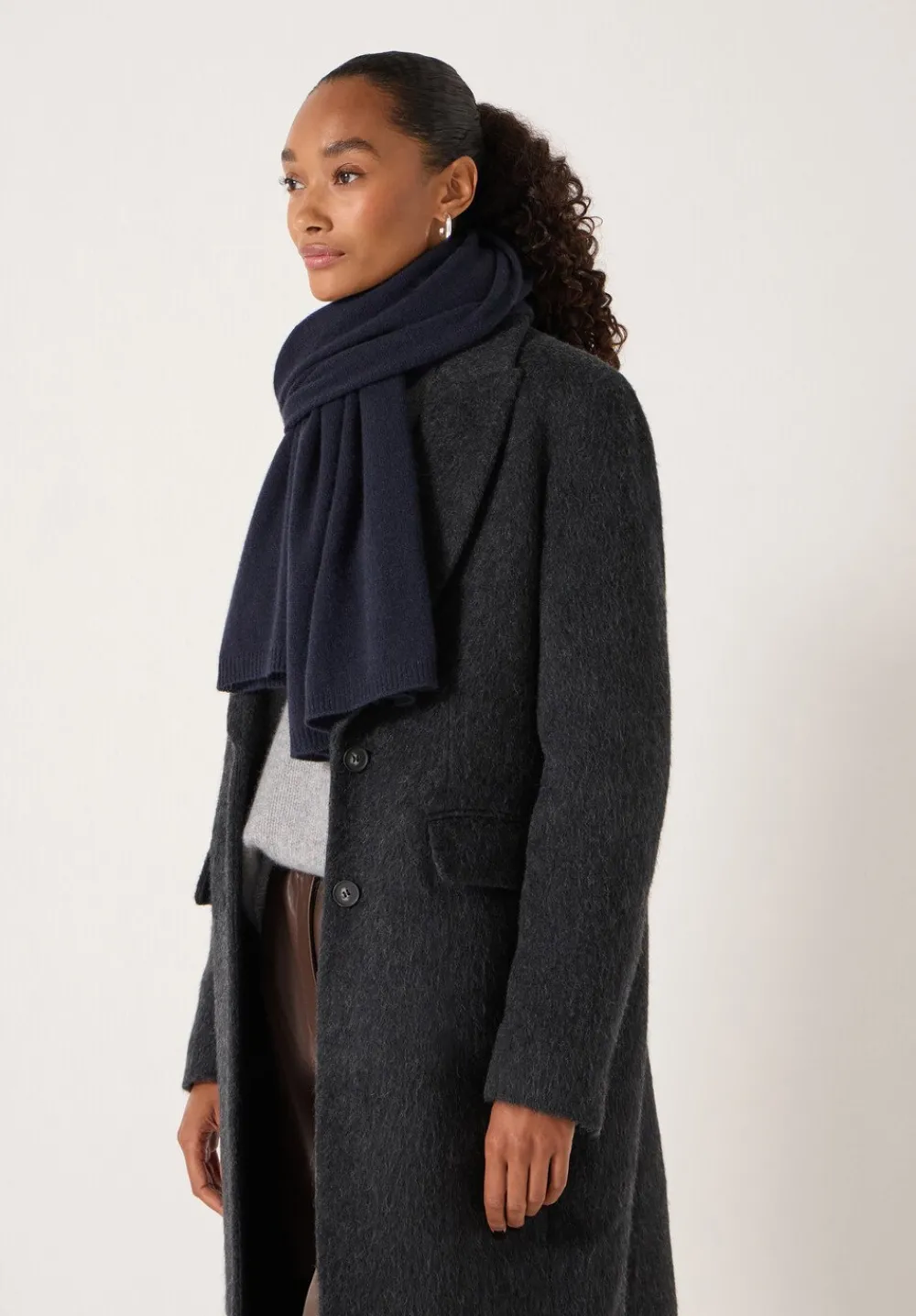 hush Scarves|Cashmere Scarf Navy Blue