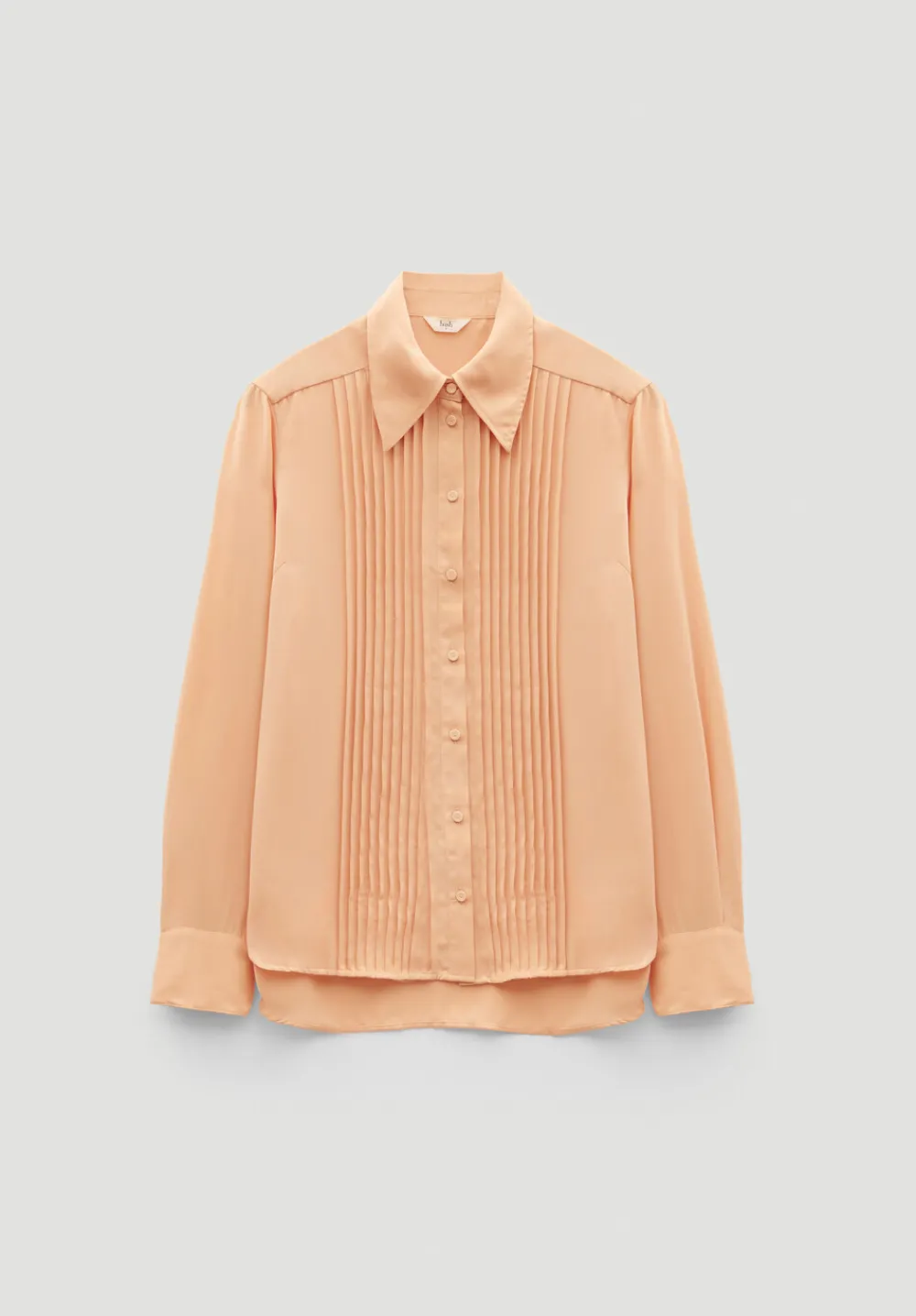 hush Shirts & Blouses|Chiffon Pintuck Blouse Peach Orange