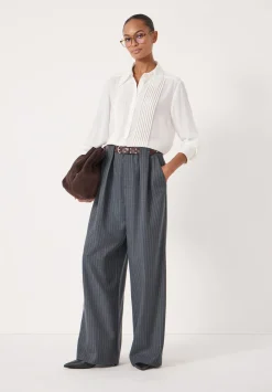 hush Shirts & Blouses|Chiffon Pintuck Blouse Ecru White