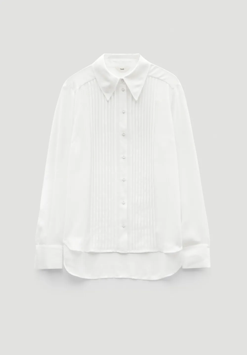 hush Shirts & Blouses|Chiffon Pintuck Blouse Ecru White