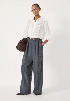 hush Shirts & Blouses|Chiffon Pintuck Blouse Ecru White
