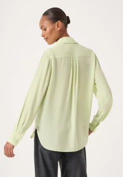 hush Shirts & Blouses|Chiffon Ruffle Blouse Pale Green