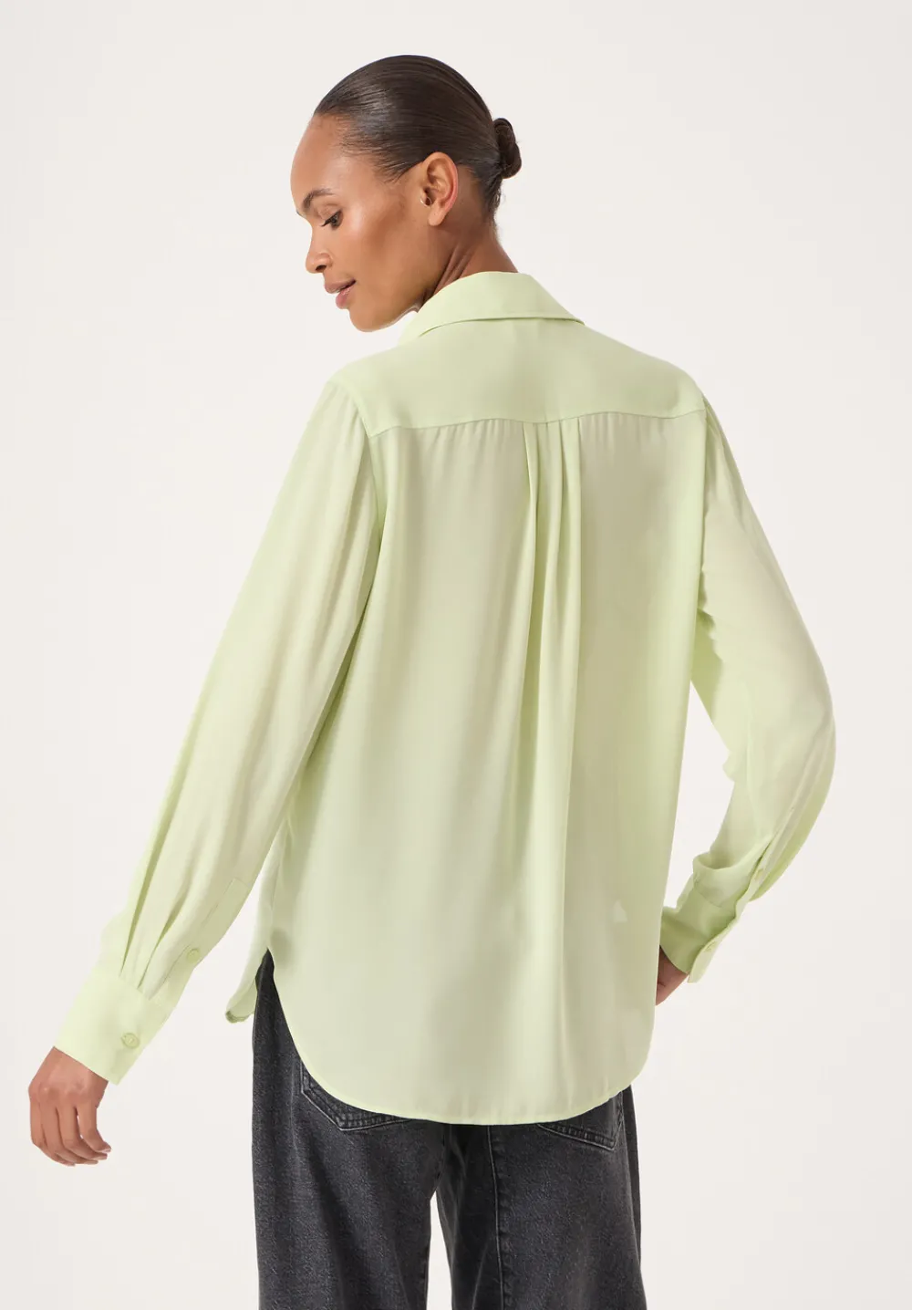 hush Shirts & Blouses|Chiffon Ruffle Blouse Pale Green