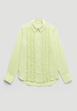 hush Shirts & Blouses|Chiffon Ruffle Blouse Pale Green