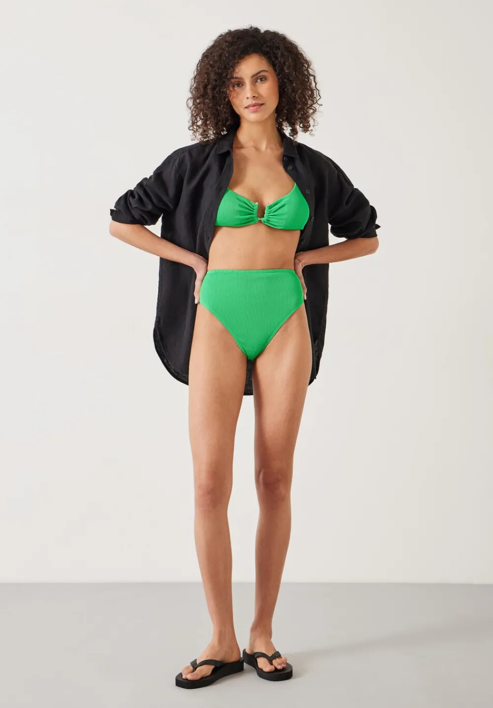 hush Swimwear & Beachwear|Chloe Rib Bikini Top Green