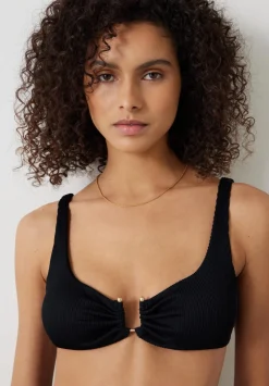 hush Swimwear & Beachwear|Chloe Rib Bikini Top Black