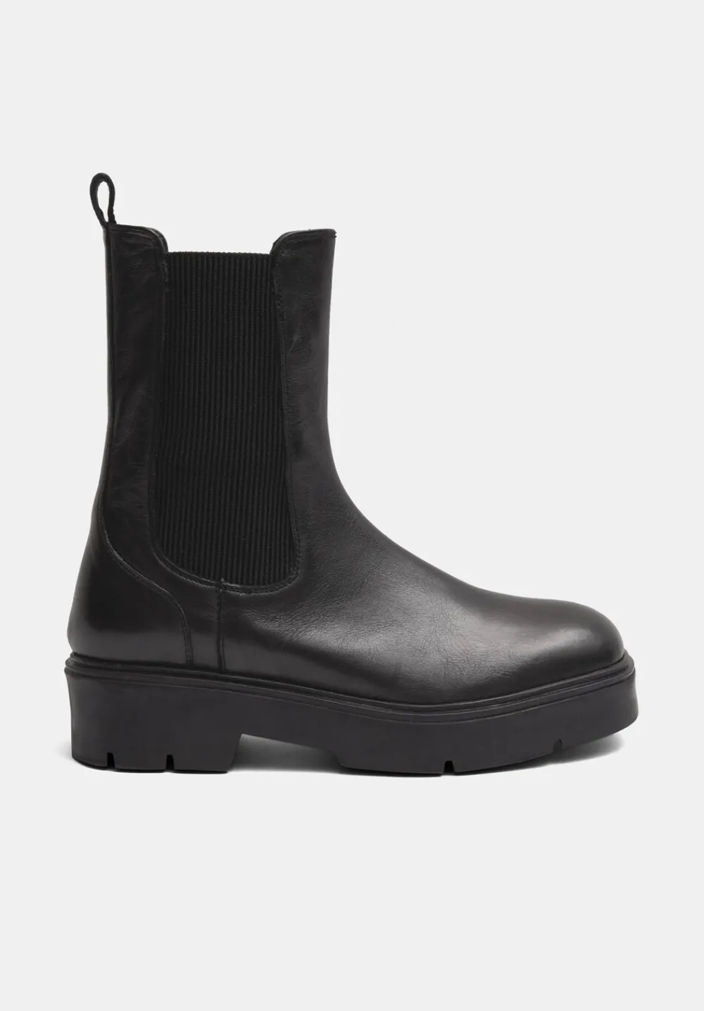 hush Boots|Chunky Leather Chelsea Boots Black