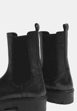 hush Boots|Chunky Leather Chelsea Boots Black