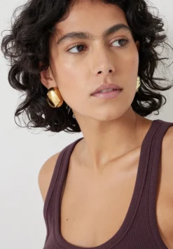 hush Jewellery|Chunky Pebble Earrings Gold