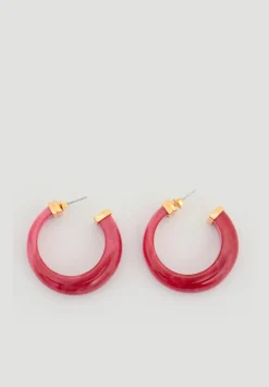hush Jewellery|Chunky Resin Hoops Ruby Red