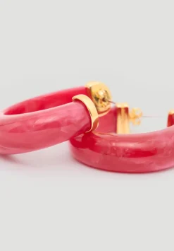 hush Jewellery|Chunky Resin Hoops Ruby Red