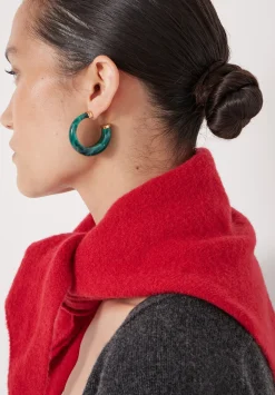 hush Jewellery|Chunky Resin Hoops Teal Green