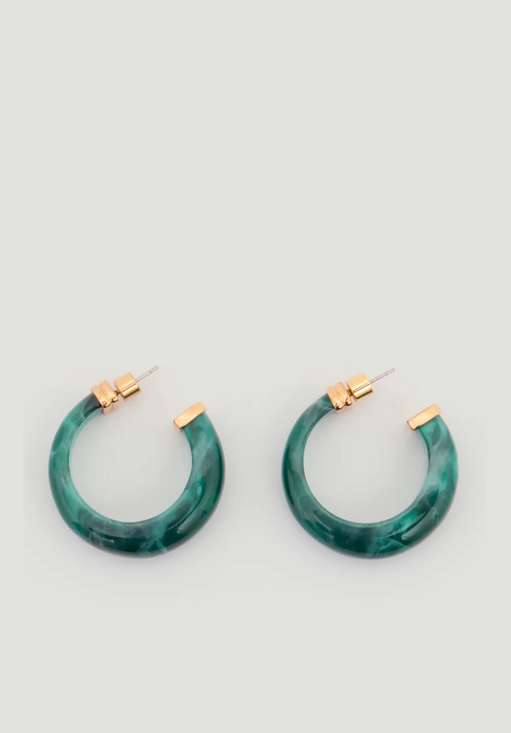 hush Jewellery|Chunky Resin Hoops Teal Green