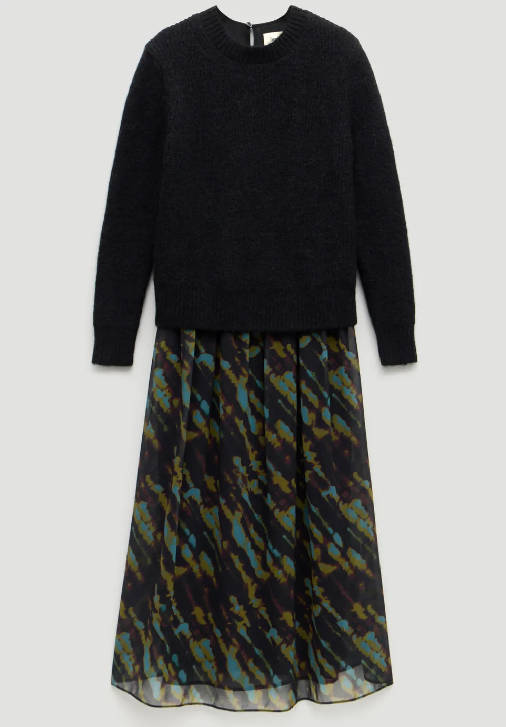 hush Dresses|Clara Knit Woven Dress Diagonal Tie Dye Green