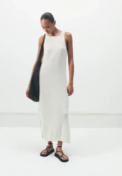 hush Dresses|Clara Knitted Dress Soft White