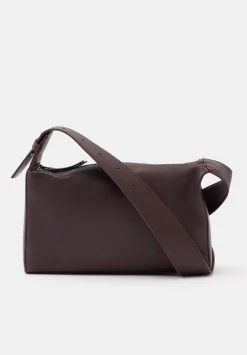 hush Bags|Cleo Minimal Leather Crossbody Bag Burgundy Red