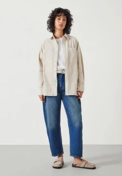 hush Shirts & Blouses|Cleo Oversized Cord Shirt Moonshine White