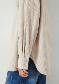 hush Shirts & Blouses|Cleo Oversized Cord Shirt Moonshine White