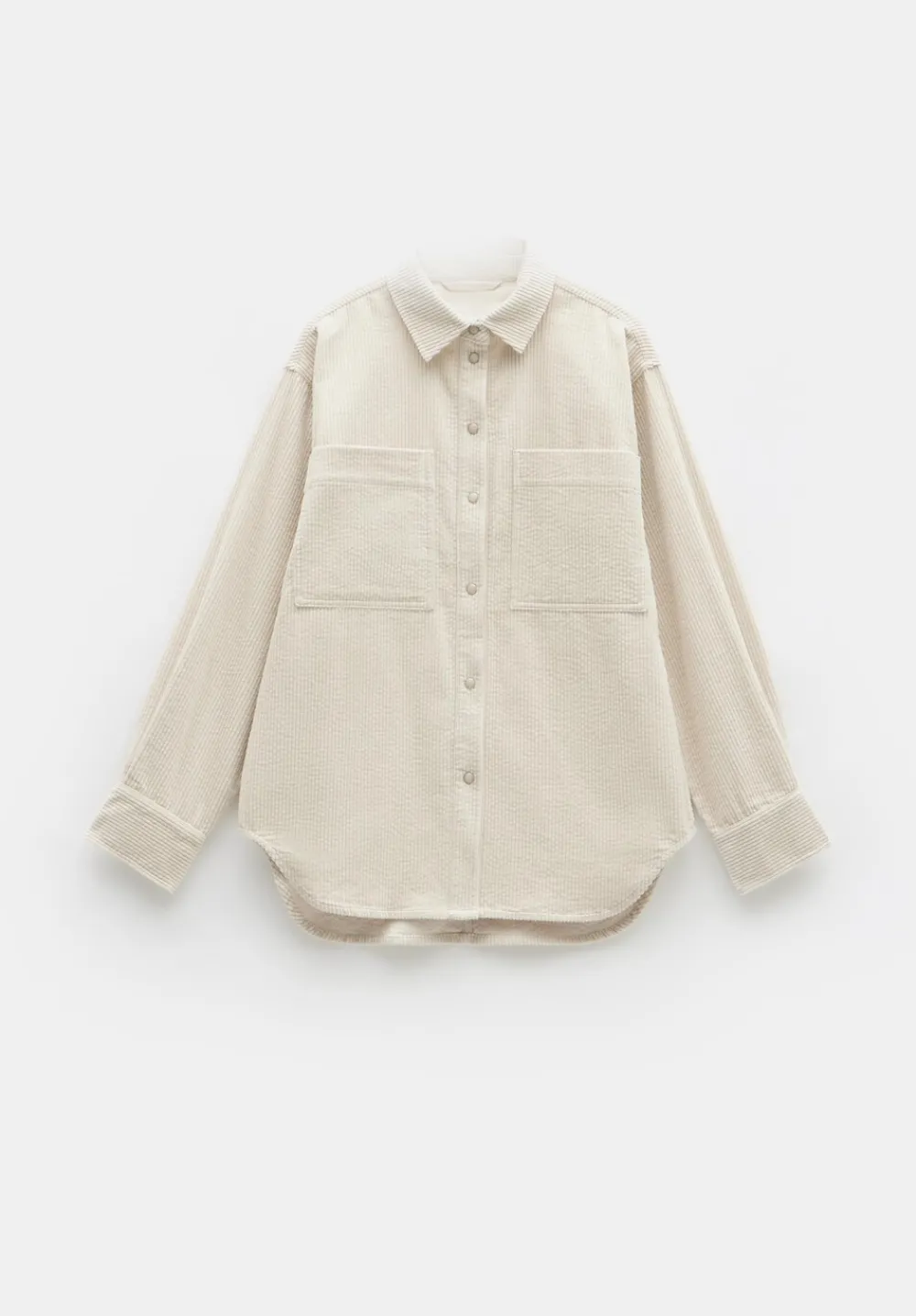 hush Shirts & Blouses|Cleo Oversized Cord Shirt Moonshine White