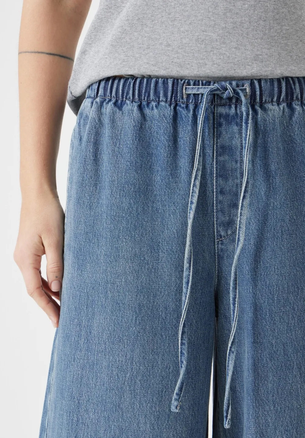 hush Jeans|Clio Wide Leg Jeans Green Blue denim