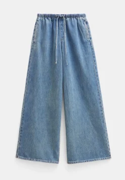 hush Jeans|Clio Wide Leg Jeans Green Blue denim