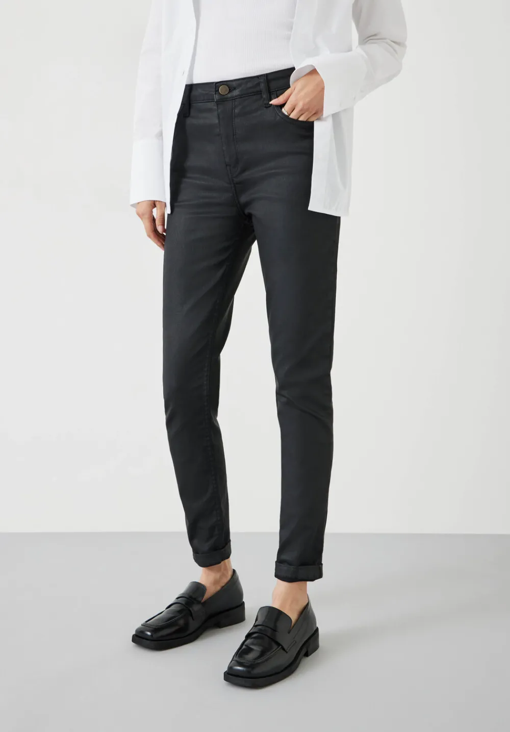 hush Jeans|Coated Jeans Black