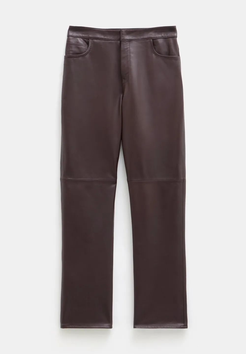 hush Trousers|Colette Leather Straight Leg Trouser Burgundy