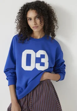hush Sweatshirts & Hoodies|Collegiate 03 Graphic Sweatshirt Bright Blue