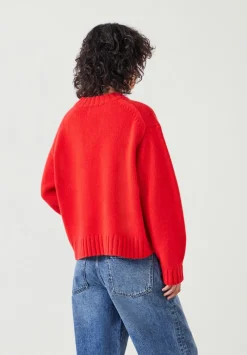 hush Jumpers & Cardigans|Cora Chunky Cashmere Crew Jumper Red