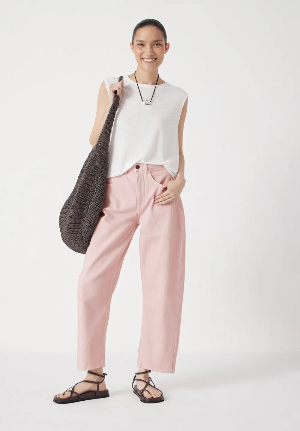 hush Jeans|Trousers|Cordelia Barrel Leg Jeans Light Pink