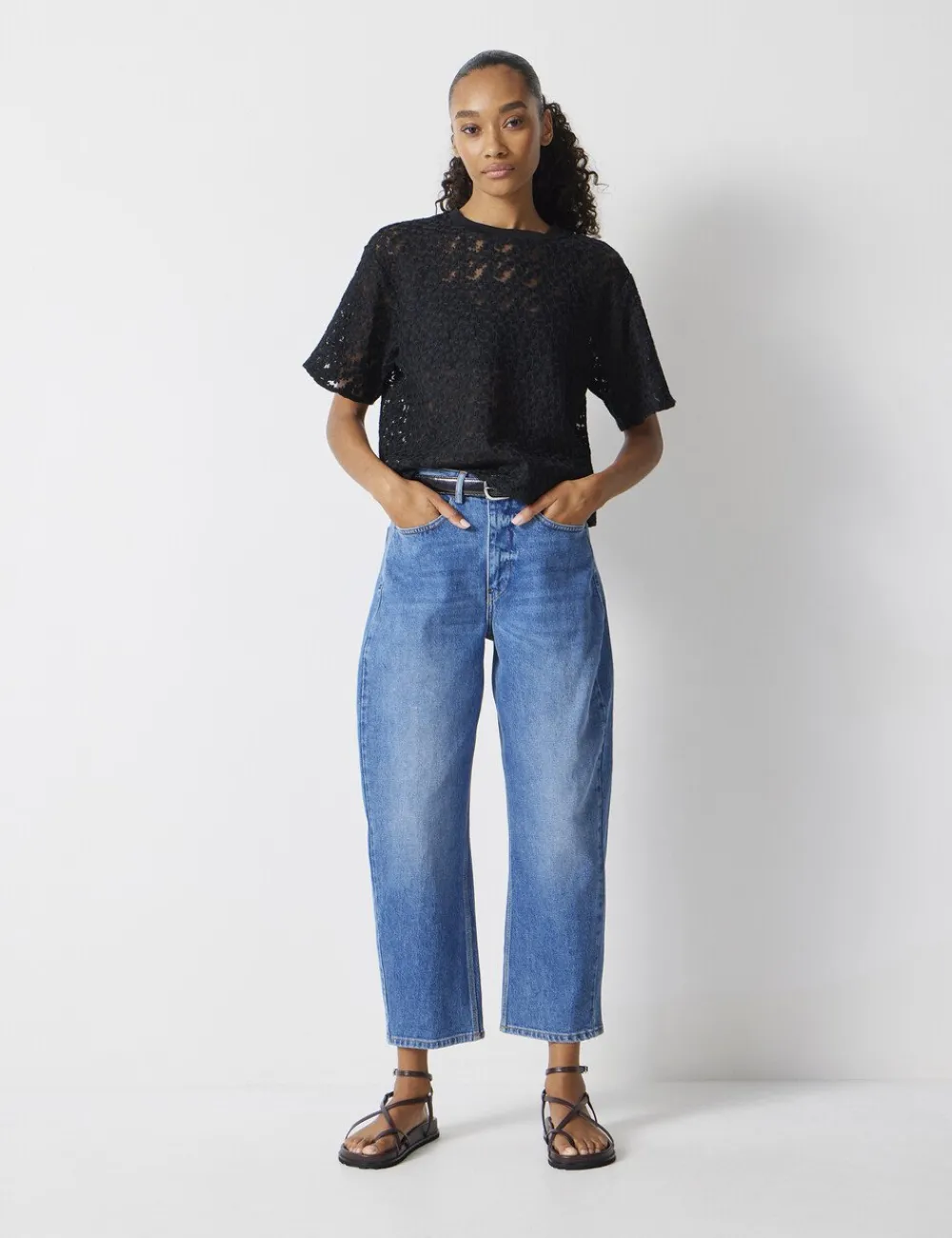 hush Jeans|Trousers|Cordelia Barrel Leg Jeans Mid Blue