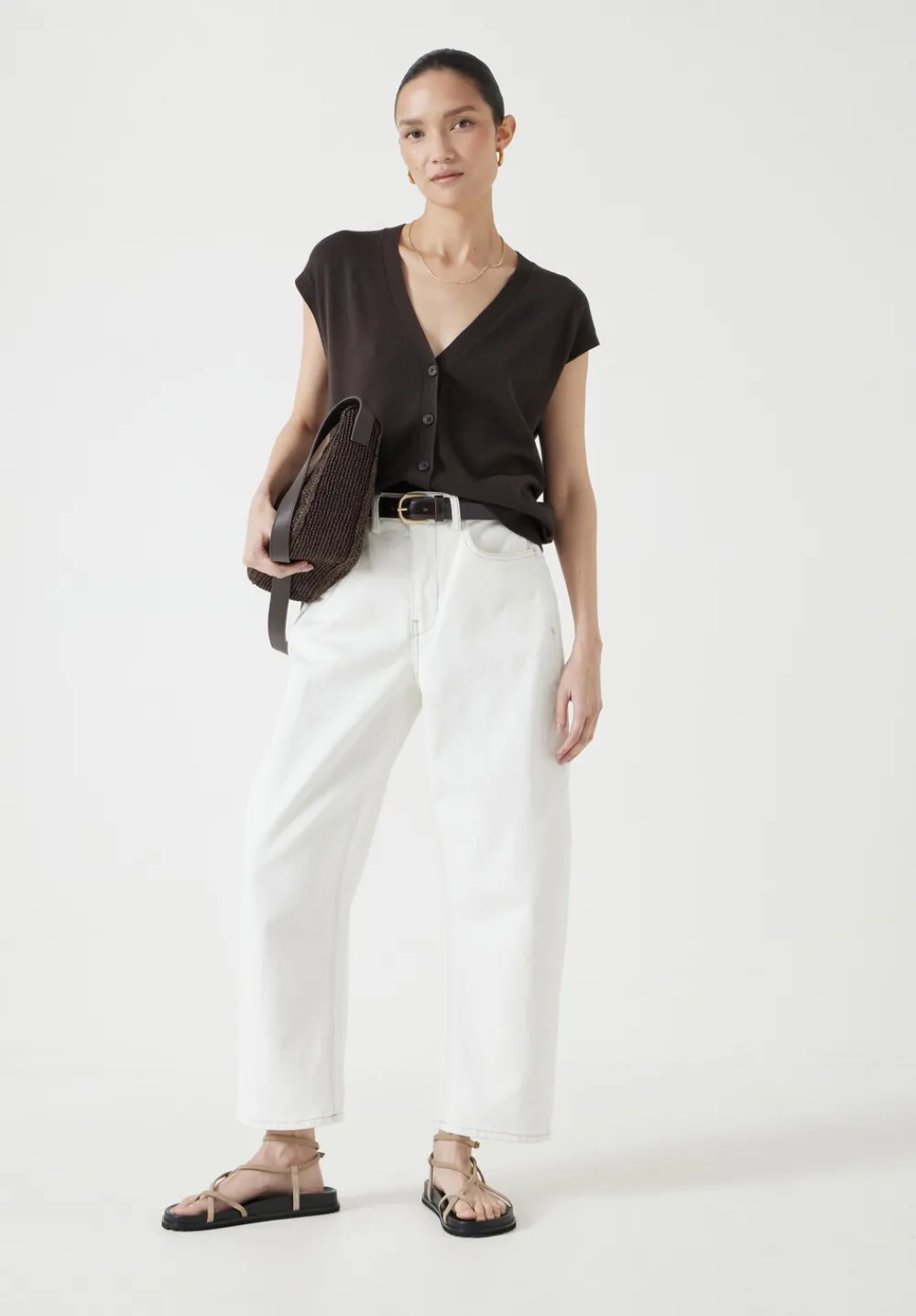 hush Jeans|Trousers|Cordelia Barrel Leg Jeans White