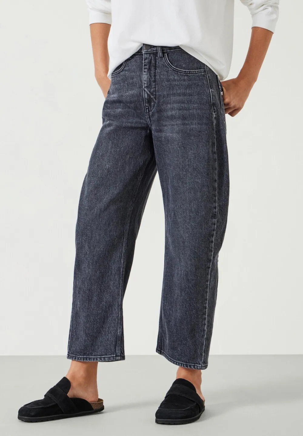 hush Jeans|Trousers|Cordelia Barrel Leg Jeans washed grey denim