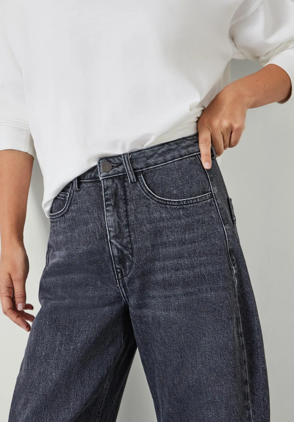 hush Jeans|Trousers|Cordelia Barrel Leg Jeans washed grey denim