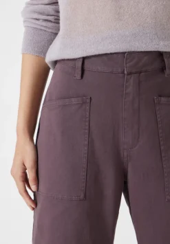 hush Trousers|Cordi Barrel Leg Cotton Trousers Raisin Brown