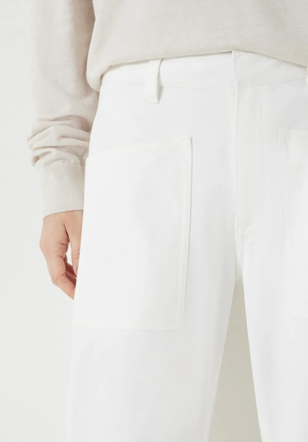 hush Trousers|Cordi Barrel Leg Cotton Trousers Ecru