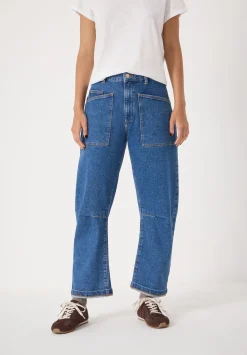 hush Jeans|Trousers|Cordi Barrel Leg Jeans Mid Blue
