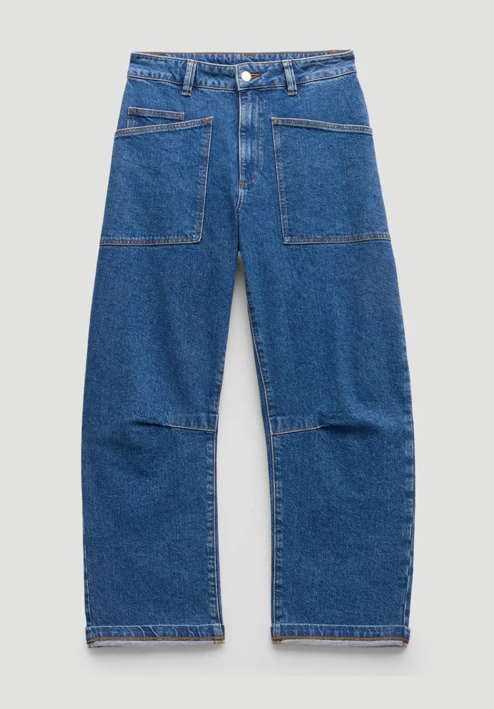 hush Jeans|Trousers|Cordi Barrel Leg Jeans Mid Blue