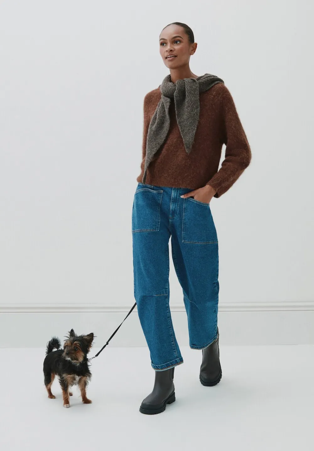 hush Jeans|Trousers|Cordi Barrel Leg Jeans Mid Blue