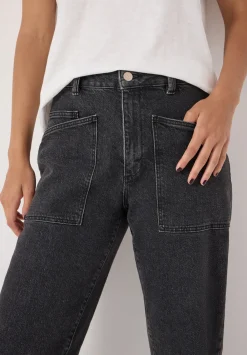 hush Jeans|Trousers|Cordi Barrel Leg Jeans Washed Black