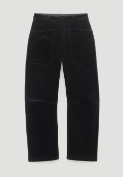 hush Trousers|Corduroy Cordi Barrel Leg Trousers Black